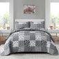 Mybedsoul Boho Quilts Queen Size, Patchwork Floral Bedding Set, Blue