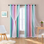 XiDi Blackout Curtains for Girls Bedroom Decor Pink Kids Rainbow Curtains