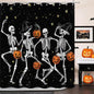 Halloween Shower Curtain, Black and White Funny Ghosts Icons Spooky Cute Halloween Bathroom Curtain Waterproof Fabric Machine Washable with Hooks, 72" Wx72 L