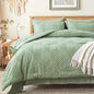 Zzlpp Queen Comforter Set 7 Piece, Beige Bed in a Bag Queen Bedding Sets