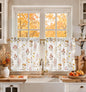 Miss Adola 36 Inch Length Kitchen Tier Curtains Pumpkin Leaf Cafe Curtains