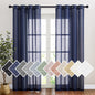 NICETOWN Semi Sheer Linen Ivory Curtains for Bedroom, W52xL84, 2 Panels
