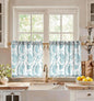 Miss Adola 36 Inch Length Kitchen Tier Curtains Pumpkin Leaf Cafe Curtains