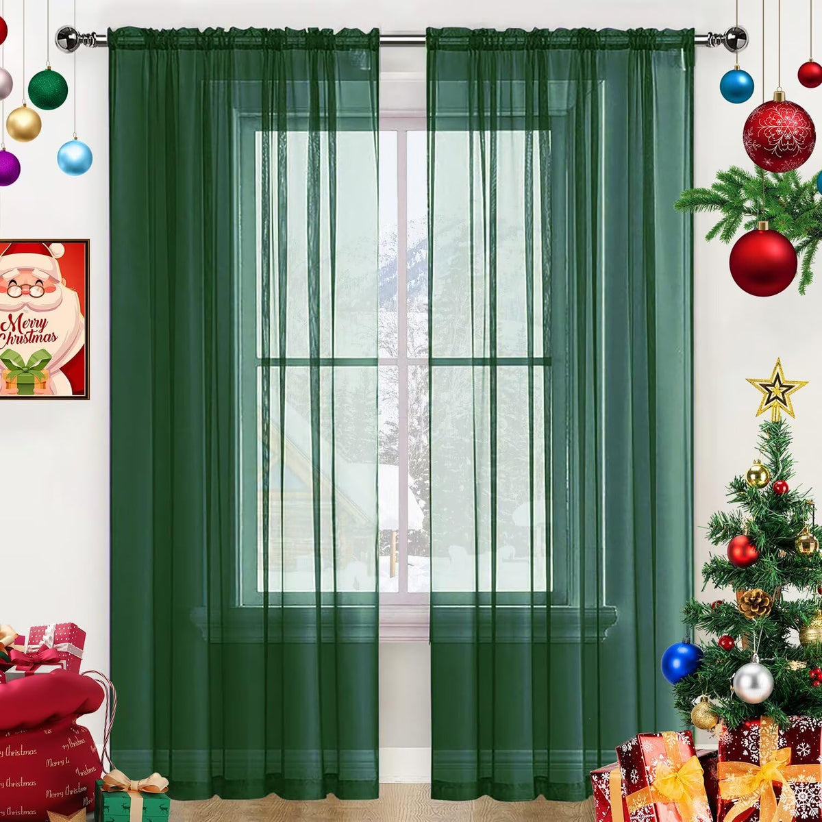 SpaceDresser Sheer Voile Curtains for Living Room 84 Inch Long 2 Panels