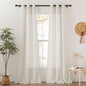 NICETOWN Semi Sheer Linen Ivory Curtains for Bedroom, W52xL84, 2 Panels