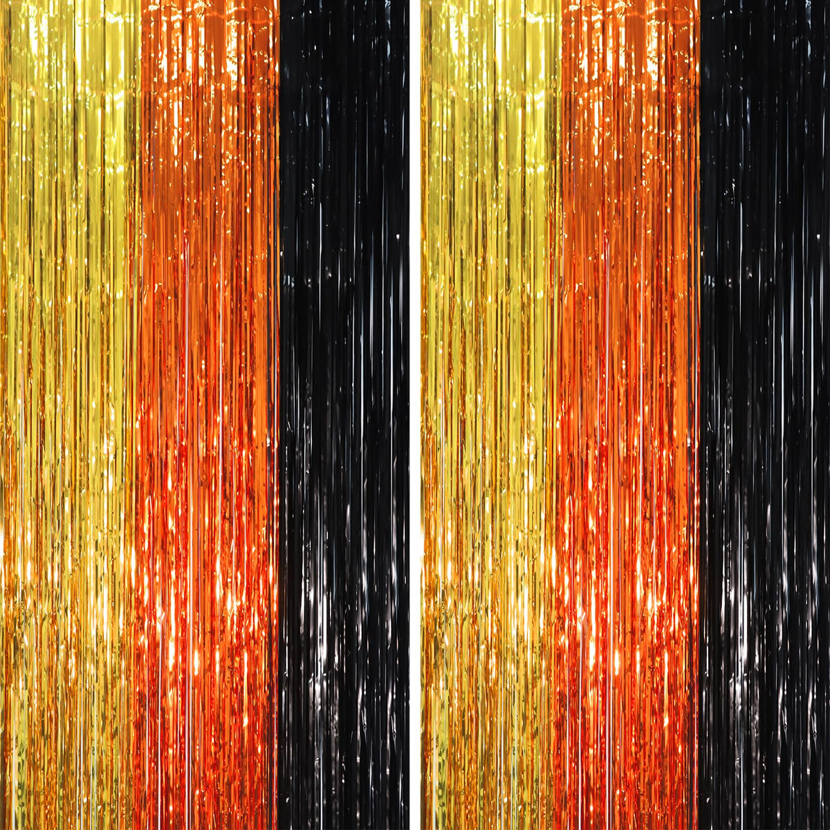 Voircoloria Laser Pink Foil Fringe Backdrop Curtains,3.3x6.6ft, 2 Pack