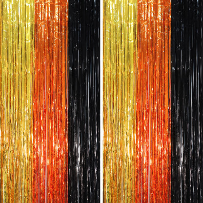 Voircoloria Laser Pink Foil Fringe Backdrop Curtains,3.3x6.6ft, 2 Pack