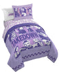 KPOP Demon Hunters Twin Comforter Set 5 Piece Kids Cartoon Bedding, Purple