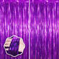 Voircoloria Laser Pink Foil Fringe Backdrop Curtains,3.3x6.6ft, 2 Pack