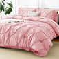 CozyLux Queen Comforter Set Black, 7 Pieces Pintuck Bed in a Bag