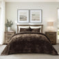 EverGrace Stripe Channel Luxury Velvet Quilt Set King Size, Beige Taupe