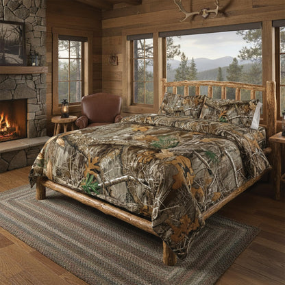 Northwest Realtree 5-Piece Queen Size Bed in a Bag Set, 1 Comforter, 1 Fitted Sheet, 1 Flat Sheet, 2 Pillowcases, All Seasons Bedding, MAX-7 Camo