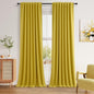Guken Cream Linen Blackout Curtains 84 Inch Length 2 Panels Set for Living Room Bedroom Back Tab Thermal Insulated 100% Black Out Drapes Room Darkening Window Curtain Ivory Natural Beige