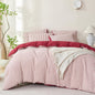 Comforter Queen Set Grid Black 100% Soft Washed Microfiber Jacquard 3 Pieces Grid Bedding Sets Grey White Comforter Queen for All Seasons and 2 Pillowcases Comfort Breathable