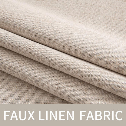 MIULEE 100% Blackout Linen Curtains for Bedroom 52x90 Inches Natural Beige