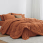 Love's cabin Queen Comforter Set, 7 Pieces Bed in a Bag, Black