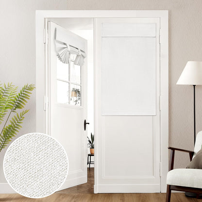 HOMEIDEAS 100% Blackout Linen Door Curtains for French Door 26x68 Inch