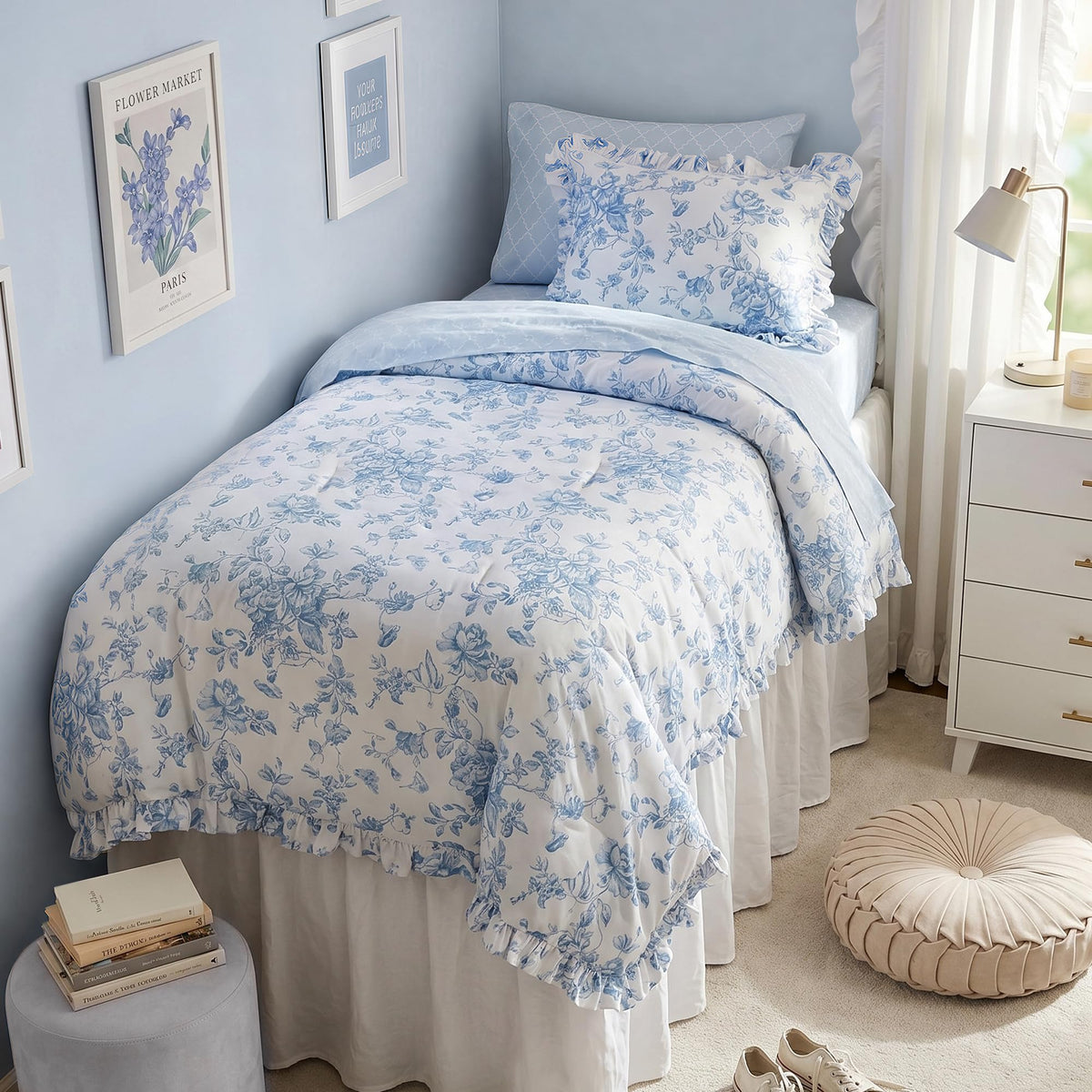 Madison Park Essentials Pink Floral Comforter Set with Sheets Twin XL,5pc