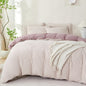 Comforter Queen Set Grid Black 100% Soft Washed Microfiber Jacquard 3 Pieces Grid Bedding Sets Grey White Comforter Queen for All Seasons and 2 Pillowcases Comfort Breathable
