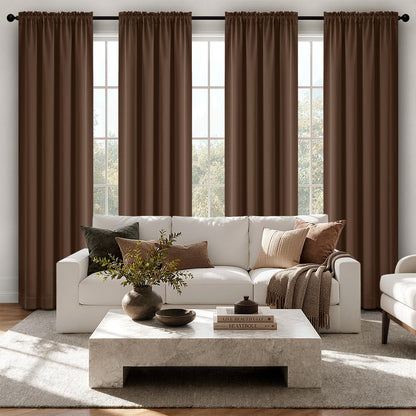 MIULEE Black Blackout Curtains 63 Inch Length for Bedroom Set of 4 Panels