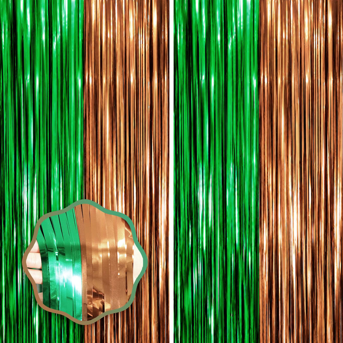 Voircoloria Laser Pink Foil Fringe Backdrop Curtains,3.3x6.6ft, 2 Pack