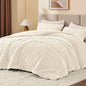 BEDELITE Fluffy Queen Comforter Set, Dark Grey Fleece Bed Set 3 Pieces