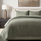 EVERGRACEHOME 100% Cotton Modern Lines Quilt Set King Size, Stone Taupe