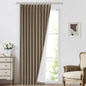 Vision Home Natural Pinch Pleated Full Blackout Curtains Linen Blended Room Darkening Window Curtains 95 inch for Living Room Bedroom Thermal Insulated Pinch Pleat Drapes with Hooks 2 Panel 40"Wx95"L