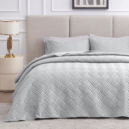Love's cabin Quilts for Queen Bed Blue Bedspreads - Soft Bed Summer Lightweight Bedspread Comforter - Modern Style Coin Pattern Coverlet for All Season - 3 Pieces (1 Quilt, 2 Pillow Shams)