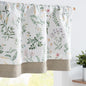 jinchan Linen Valance Curtain Farmhouse 16 Inch 1 Panel Blue on Beige