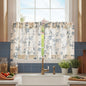 jinchan Floral Linen Kitchen Tier Curtains, 24 Inch, 2 Panels, Green
