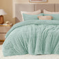 BEDELITE Fleece Queen Comforter Set, Fluffy Bed Set, Pink