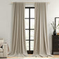 Guken Cream Linen Blackout Curtains 84 Inch Length 2 Panels Set for Living Room Bedroom Back Tab Thermal Insulated 100% Black Out Drapes Room Darkening Window Curtain Ivory Natural Beige
