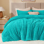 BEDELITE Fleece Queen Comforter Set, Fluffy Bed Set, Cream White