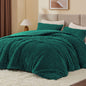 BEDELITE Fluffy Queen Comforter Set, Dark Grey Fleece Bed Set 3 Pieces