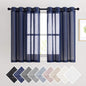 NICETOWN Semi Sheer Linen Ivory Curtains for Bedroom, W52xL84, 2 Panels