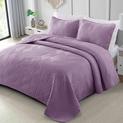 Exclusivo Mezcla Ultrasonic Full Queen Quilt Bedding Set, Beige Cream