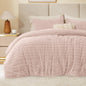 BEDELITE Fleece Queen Comforter Set, Fluffy Bed Set, Pink
