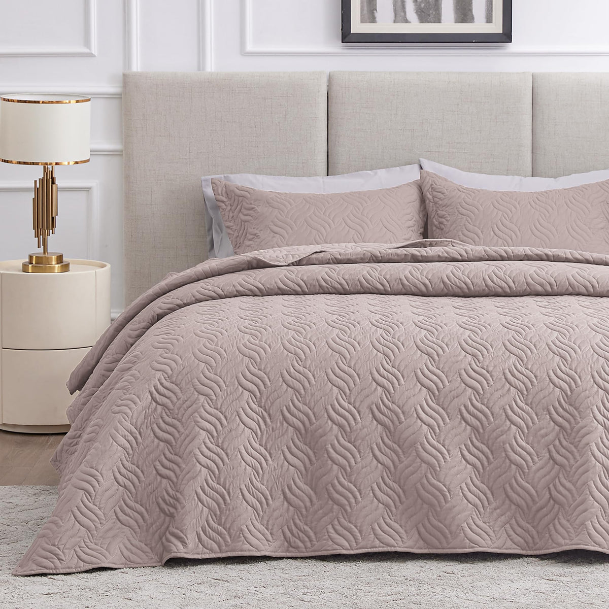 Love's cabin Quilts for Queen Bed Blue Bedspreads - Soft Bed Summer Lightweight Bedspread Comforter - Modern Style Coin Pattern Coverlet for All Season - 3 Pieces (1 Quilt, 2 Pillow Shams)