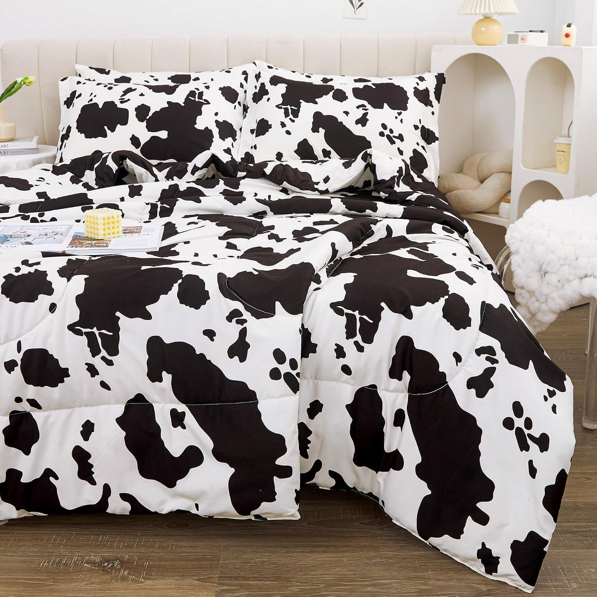 Viviland Kids Twin Bedding Sets, Boys Comforter, Cow Print