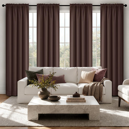 MIULEE Black Blackout Curtains 63 Inch Length for Bedroom Set of 4 Panels