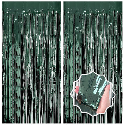 2 Pack Foil Curtain Backdrop Curtains Silver Tinsel Door Streamers Birthday Party Decorations Photo Backdrop Props for Party Graduation Wedding Bachelorette Christmas Baby Shower