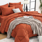 HEVUMYI 7-Piece Queen Comforter Set, Dark Grey Bed in a Bag