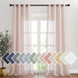 NICETOWN Semi Sheer Linen Ivory Curtains for Bedroom, W52xL84, 2 Panels