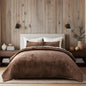 EverGrace Stripe Channel Luxury Velvet Quilt Set King Size, Beige Taupe