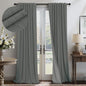 100% Blackout Curtains 84 Inch Length 2 Panels Set Neutral Boho Linen Farmhouse for Bedroom Windows Living Room Darkening Thermal Insulated Drapes Natural Cream Ivory 7ft Long Back Tab Pleated Pocket