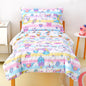 Mooreeke Toddler Bedding Sets for Girls,4 Pieces Blue Ocean Animals Printed
