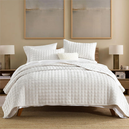 Secgo Queen Comforter Set for Bed - 100% Cotton Quilts Queen Size, Green, Sage Bedspreads (90 * 98 Inch) with 2 Pillow Shams, Patchwork Reversible Lightweight Bedding
