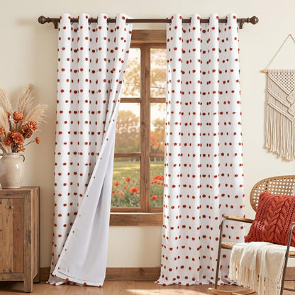 MYSKY HOME Kids Blackout Curtains for Boys Bedroom 84 Inch Long 100% Light Blocking Cute Curtains for Playing Room 2 Panels Grommet Nursery Drapes with Rainbow Pom Pom Sheer 2 Layered 50W x 84L