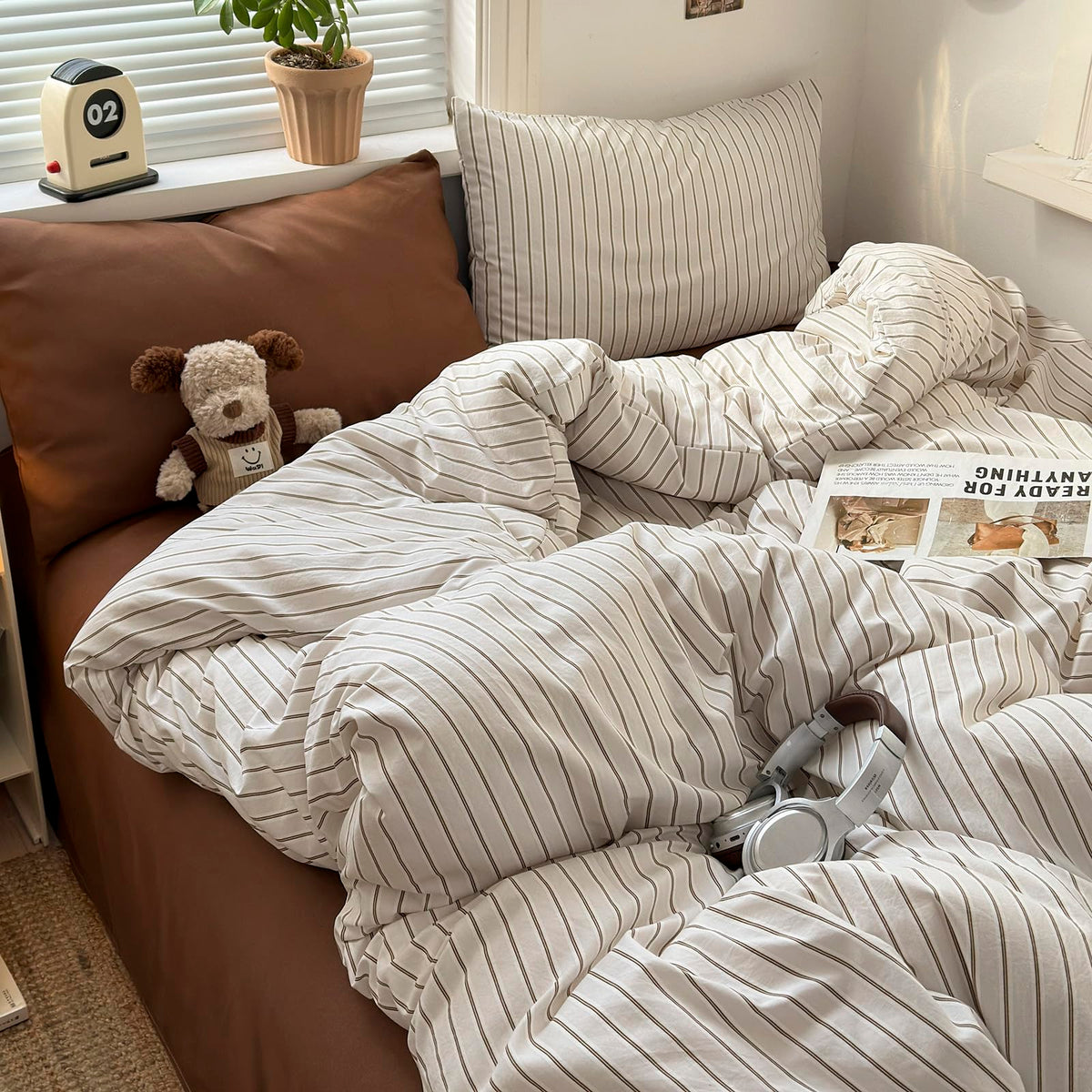 LifeTB Queen Comforter Set Fluffy Plaid Checkered Pattern Modern Style Geometric Comforter with 2 Pillow Shams Grid Plaid Bedding Comforter for Boys Men All Season Queen Size Bed Comforter Set